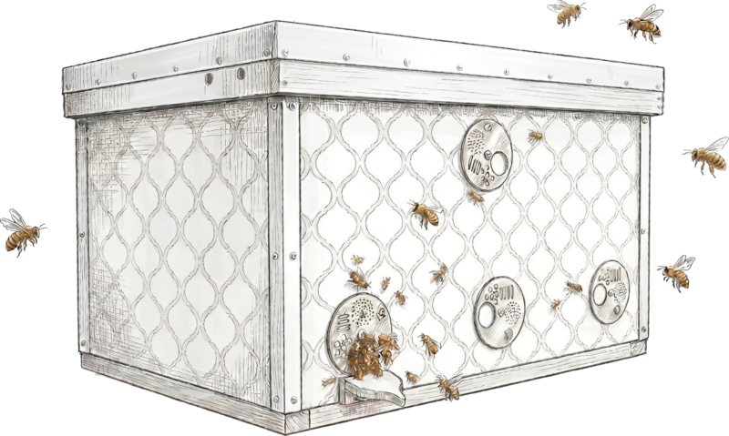 Illustration of a Layens hive